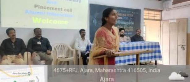 Alumni, Kum. Priyanka Sawant sected in STI examination interacting with the Students