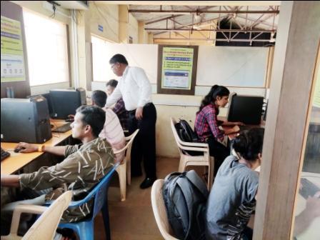 Student using Internet facility in  Network Resource Centre
