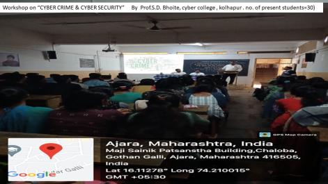 Workshop on “CYBER CRIME & CYBER SECURITY”