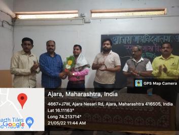 Alumni Student Dr. Shivanand Gajare was felicitated by Dr. M. R. Thombare Head, Dept. of Chemistry, 